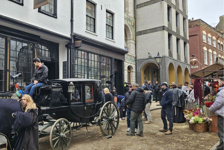 Young Sherlock filming outside Clayton Hotel in Bristol